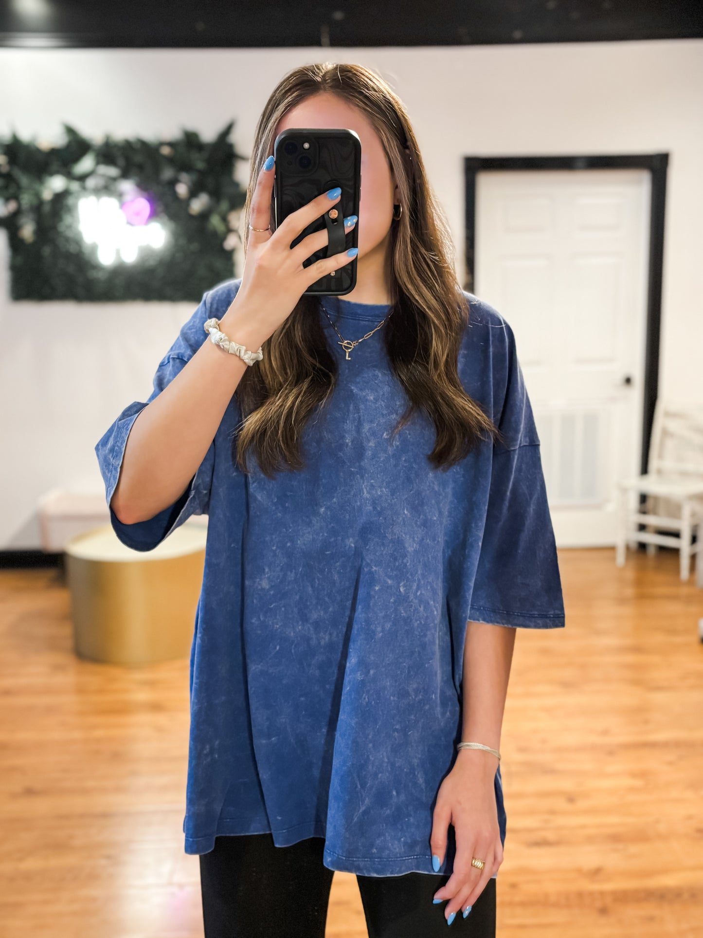 Right Now Acid Wash Boyfriend Tee, Berry
