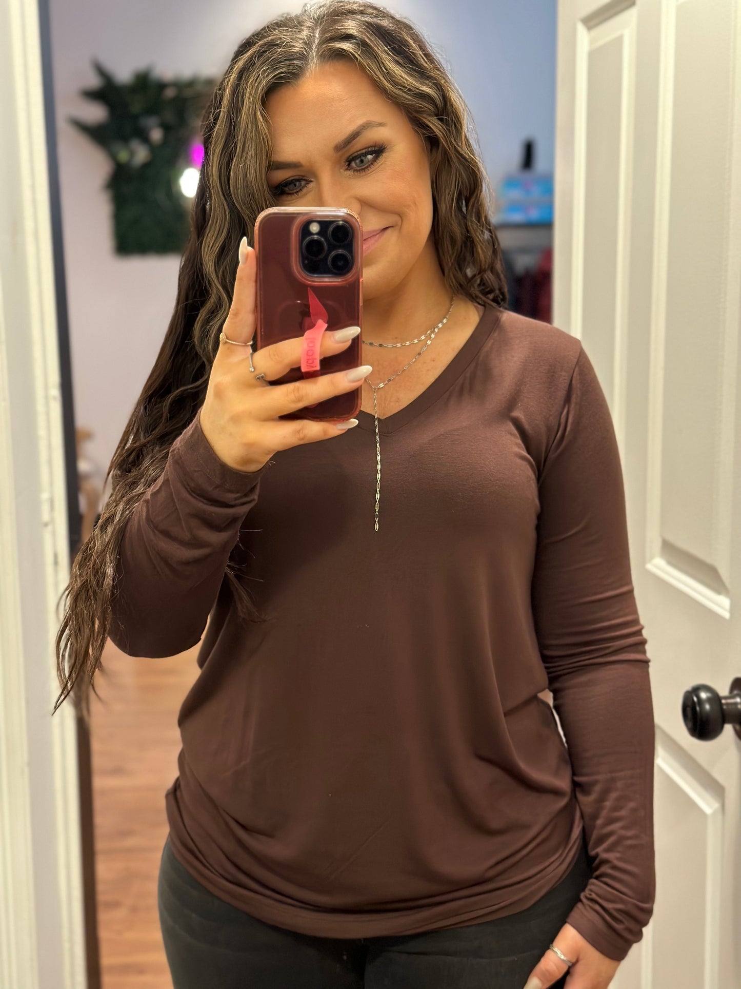 Long Sleeve V-Neck Tee