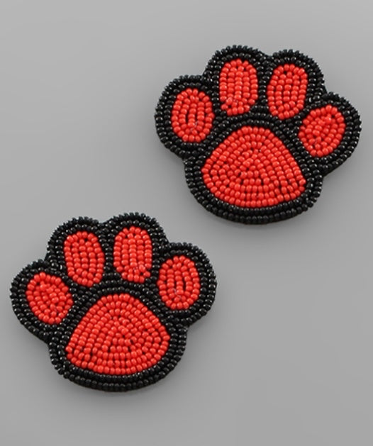 Beaded Paw Earrings