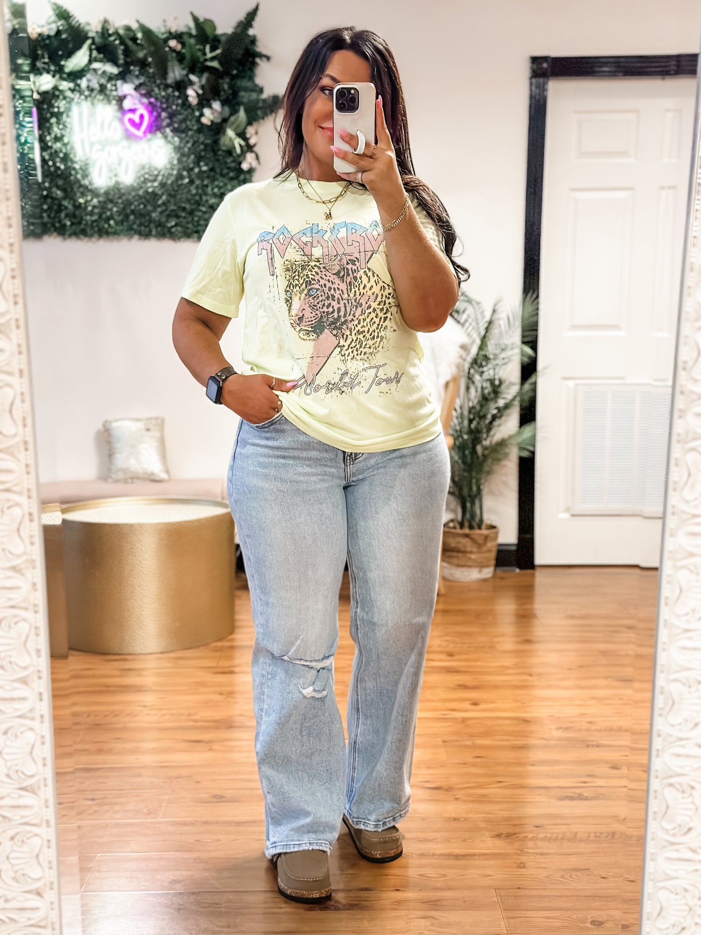 Rock N Roll Leopard Graphic Tee