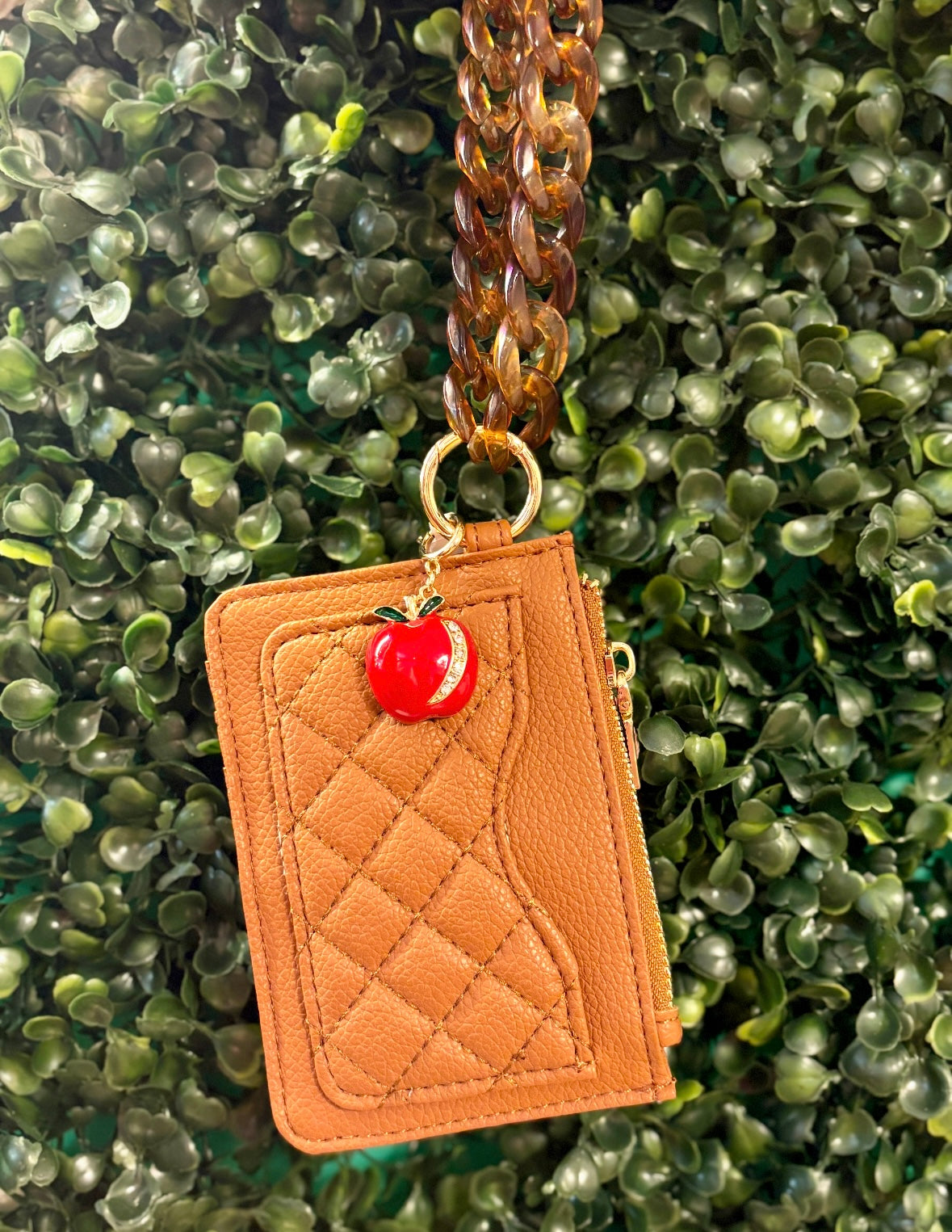 Rhinestone Accented Apple Charm