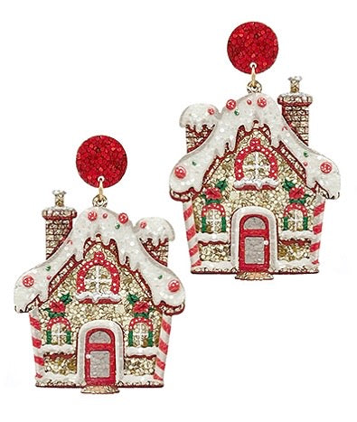Gingerbread House Earrings