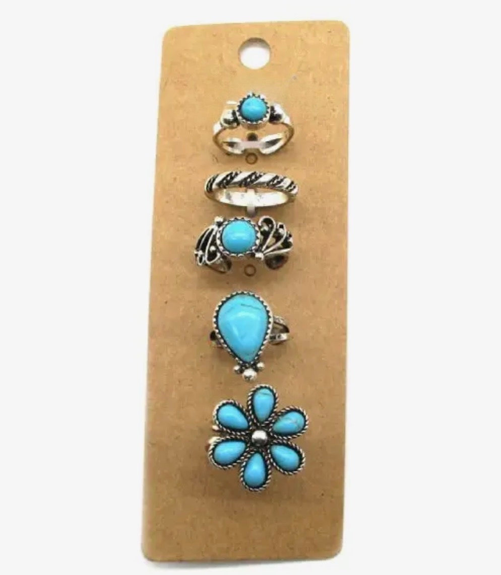Western Theme 5PC Ring Set