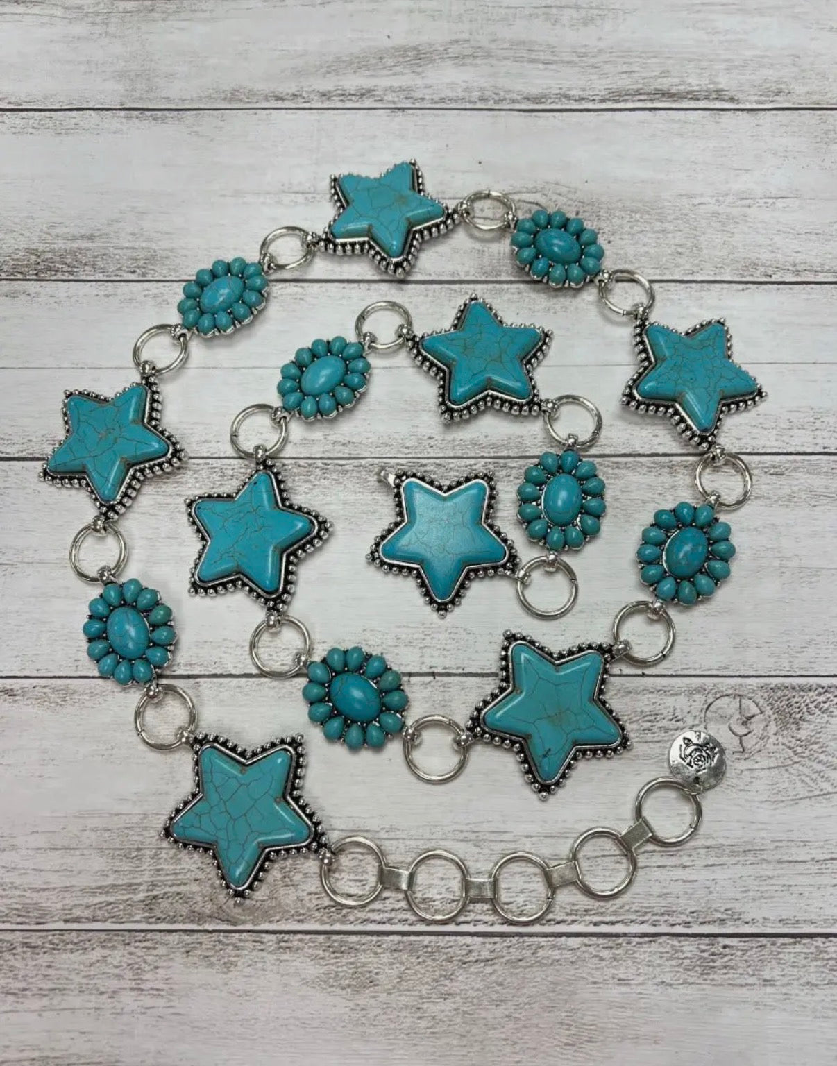 Turquoise Star Concho Belt