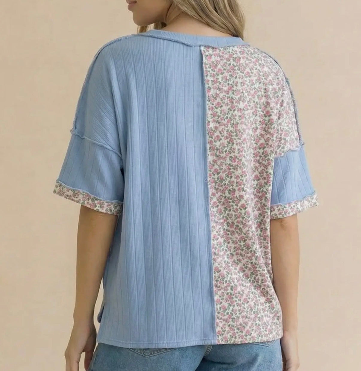 Summer Contrast Patchwork Top