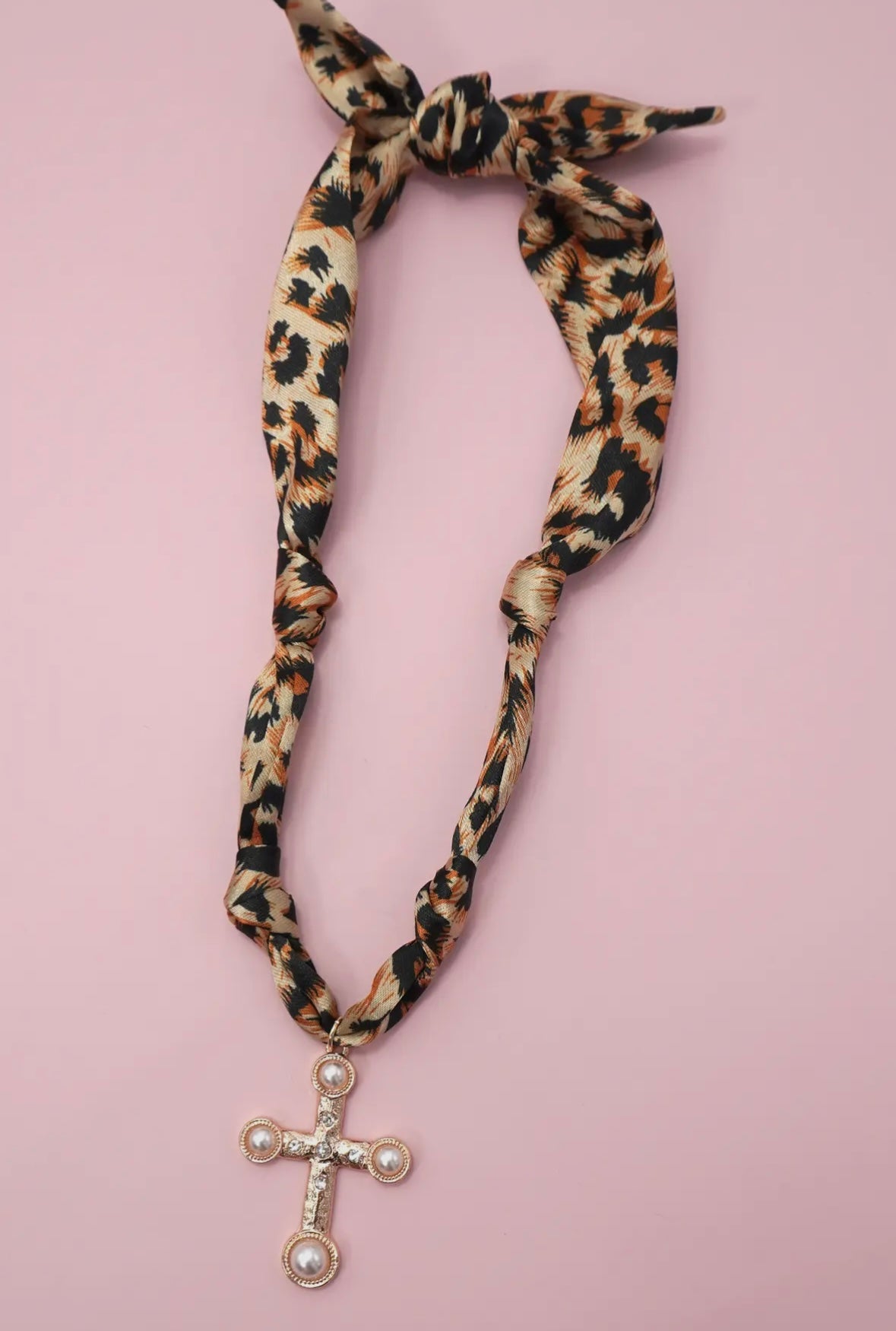 Leopard Scarf Charm Necklace