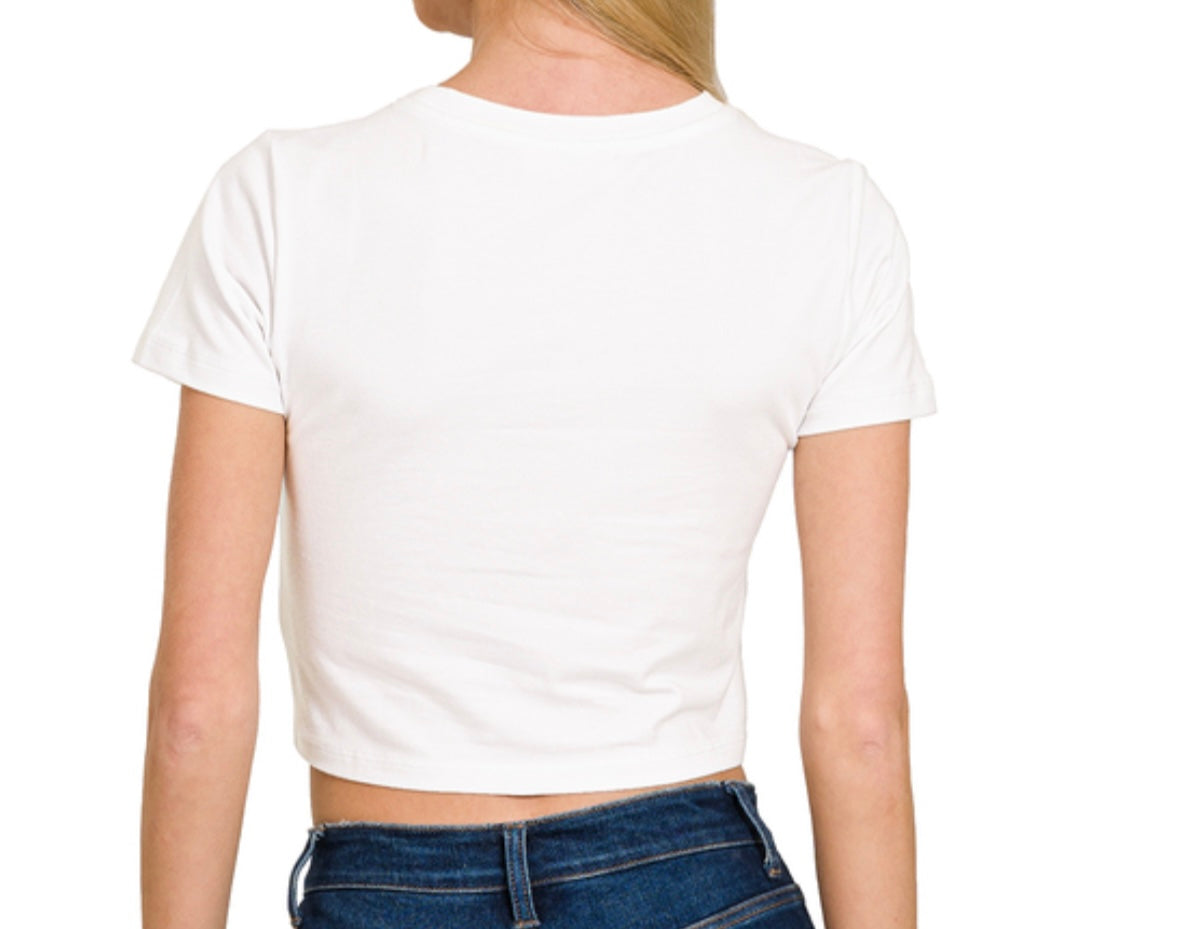 Basic Cropped Tee, Red