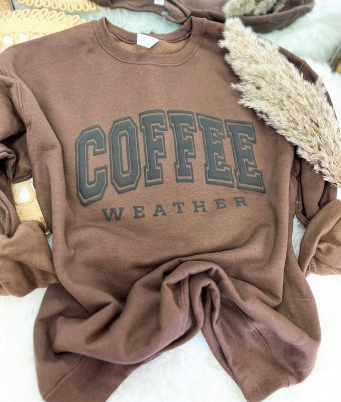 Puff Print Coffee Weather Crewneck