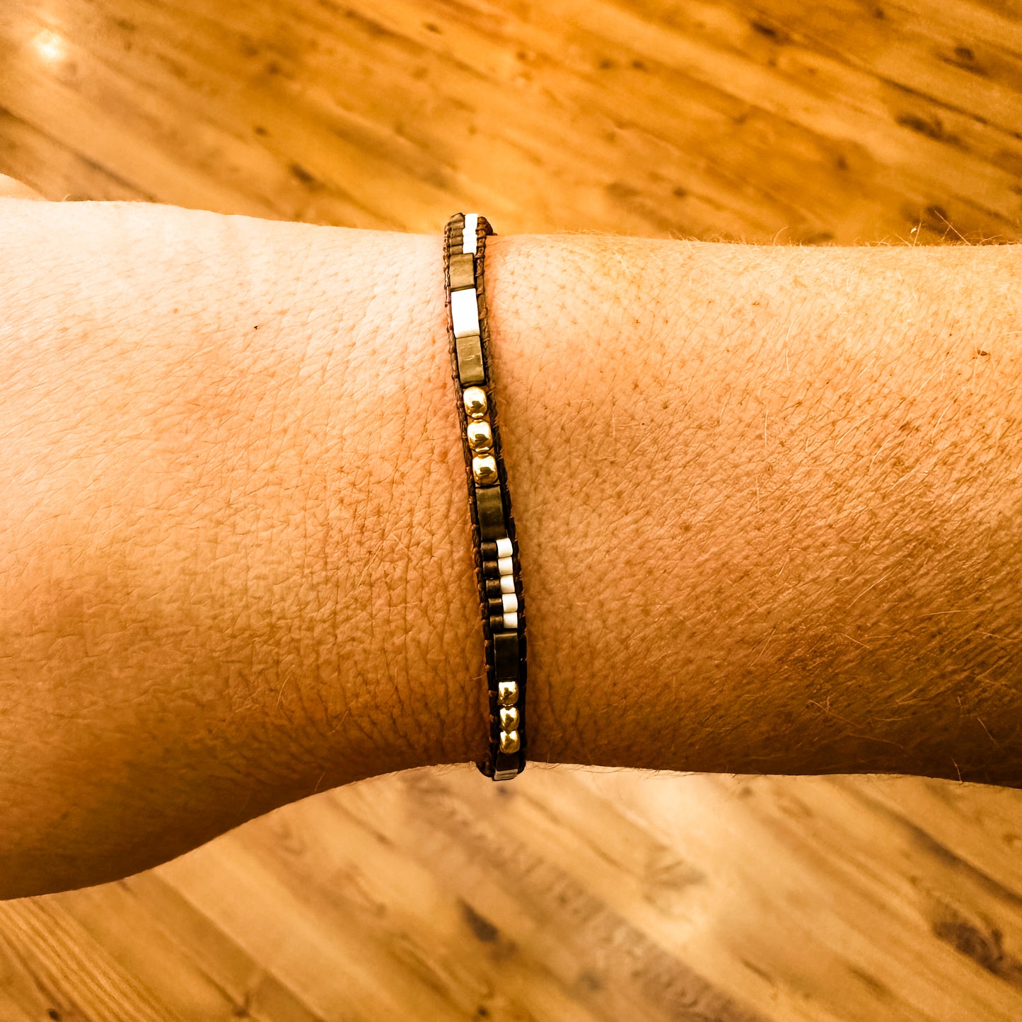 Thin Beaded Adjustable Bracelet