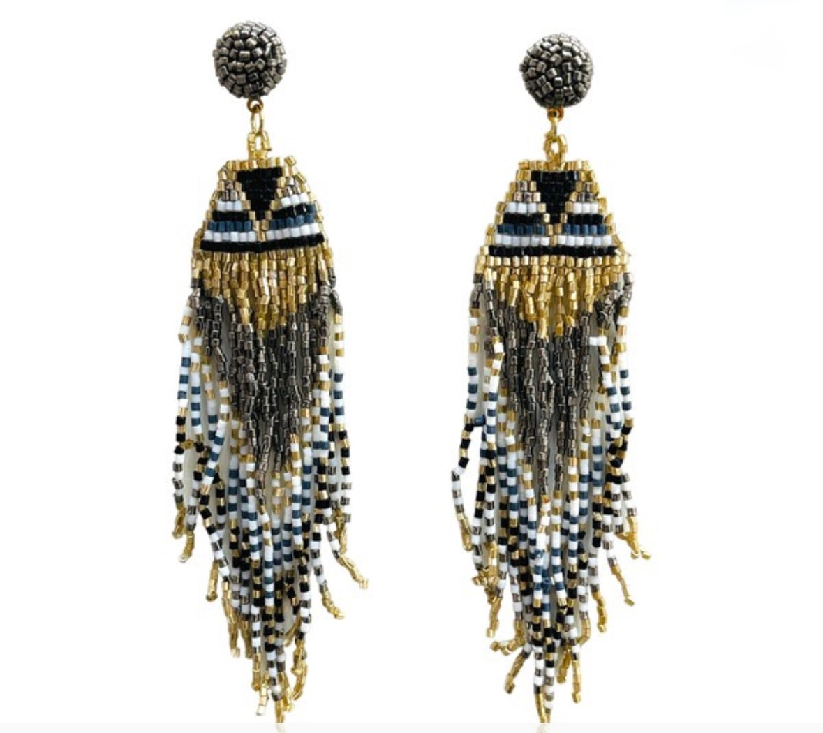 Beaded Fringe Earrings