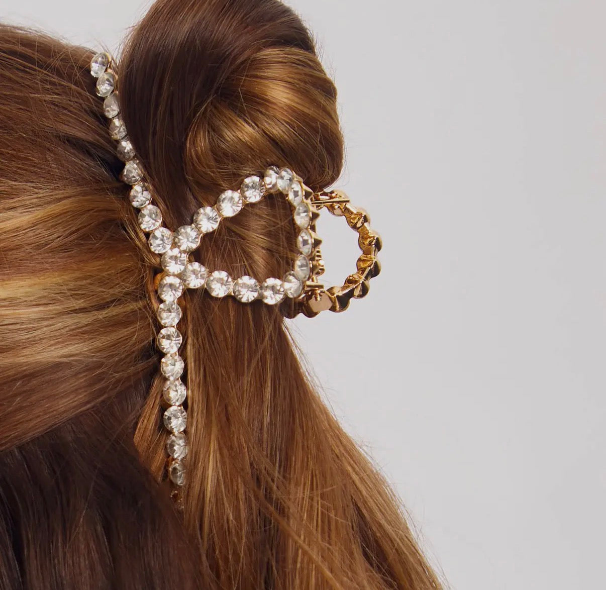 Metal Rhinestone Loop Claw Clip