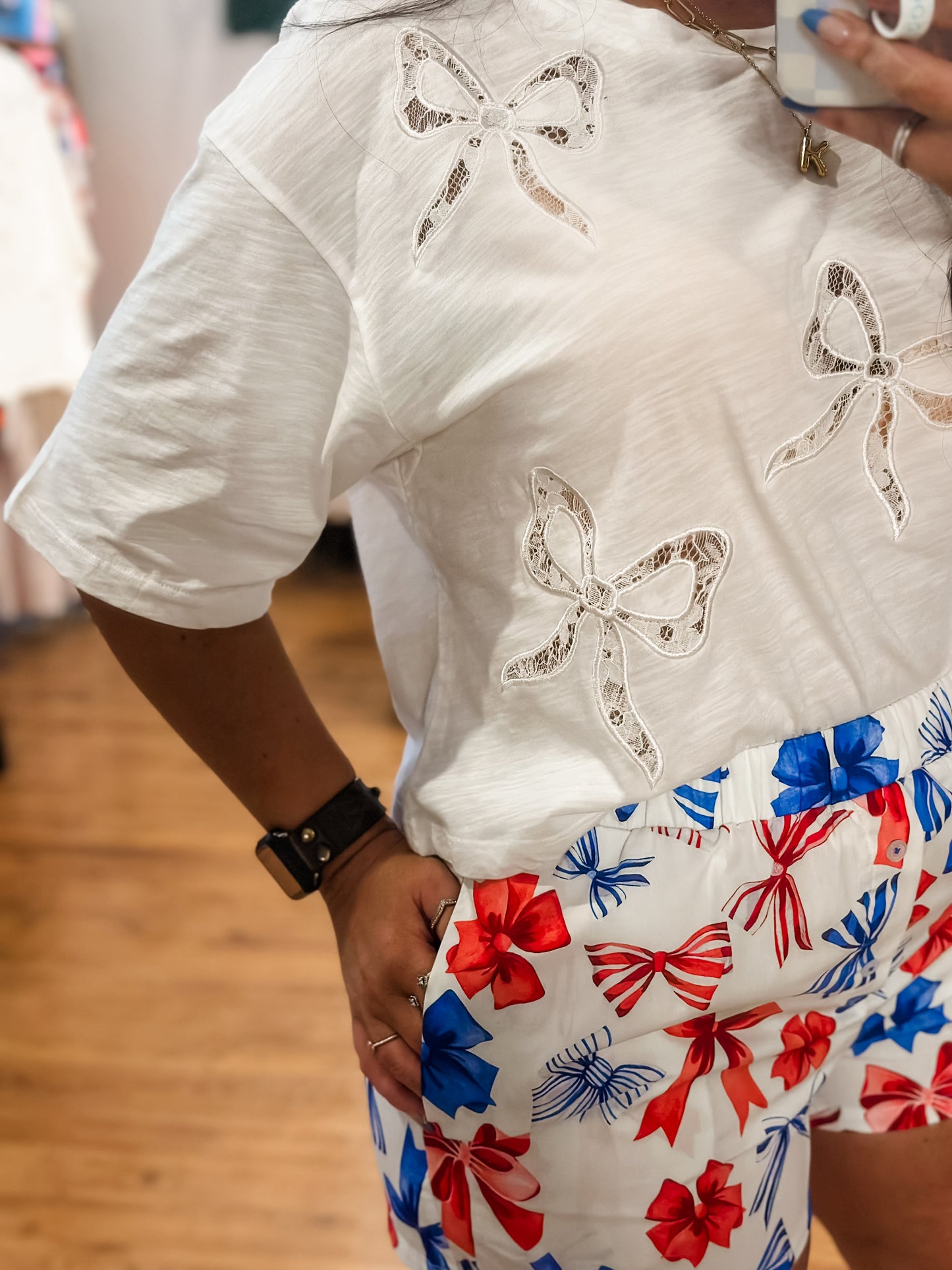 Bow Printed Shorts