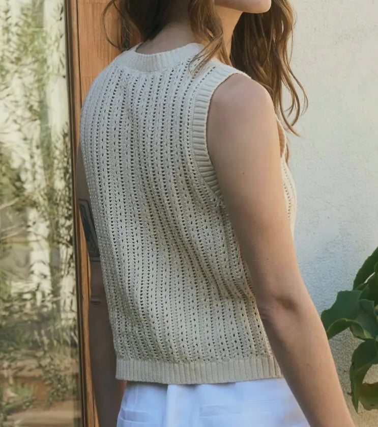 Sleeveless Knit Cardigan Vest