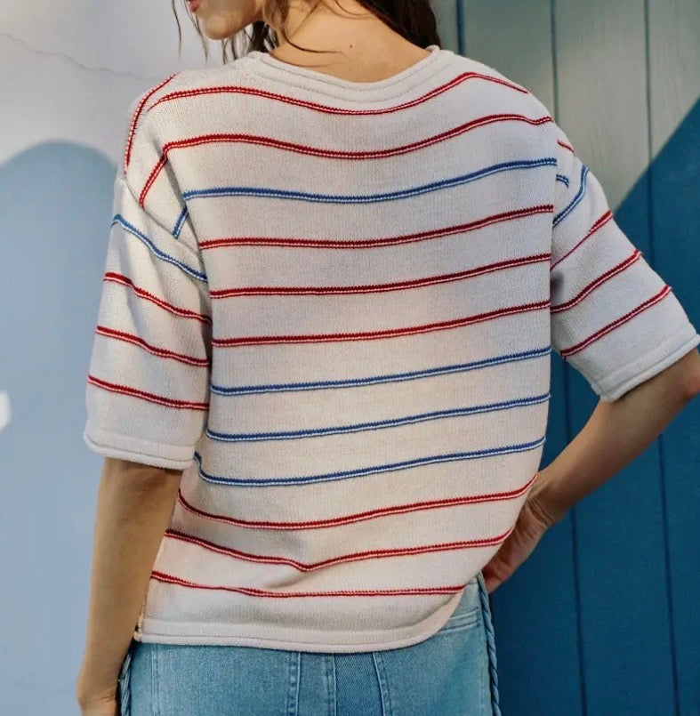 USA Stripe Knit Sweater Top
