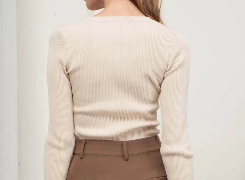 Cozy Layers Knit Sweater, Natural