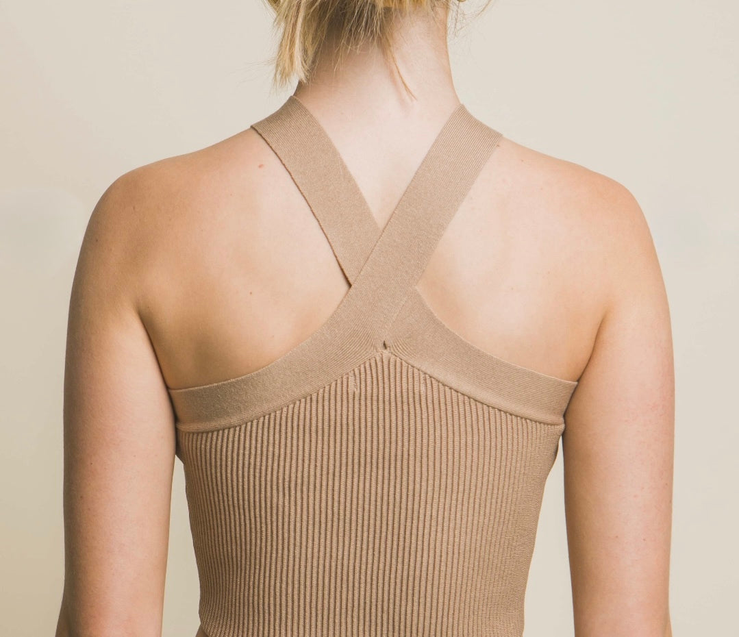 Cross My Mind Tank Top, Khaki