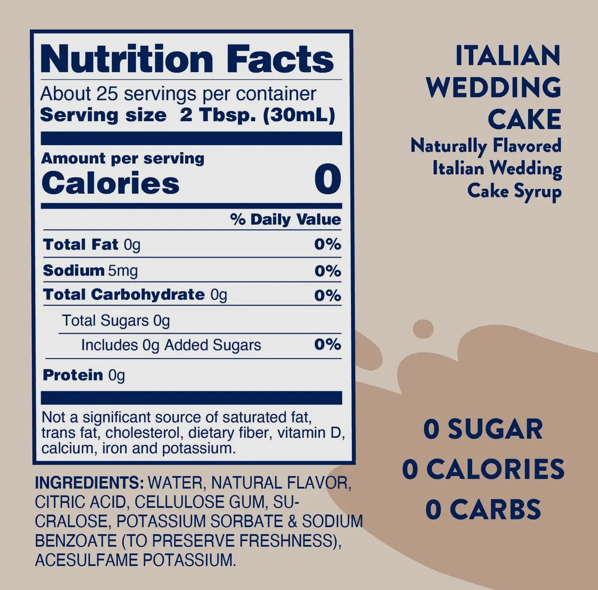 Sugar Free Italian Wedding Cake Syrup