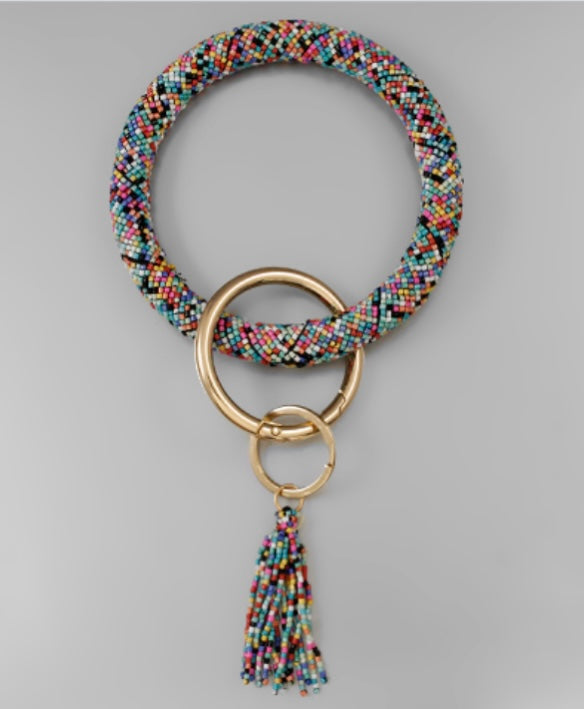 Seed Bead Keyring w/Tassel