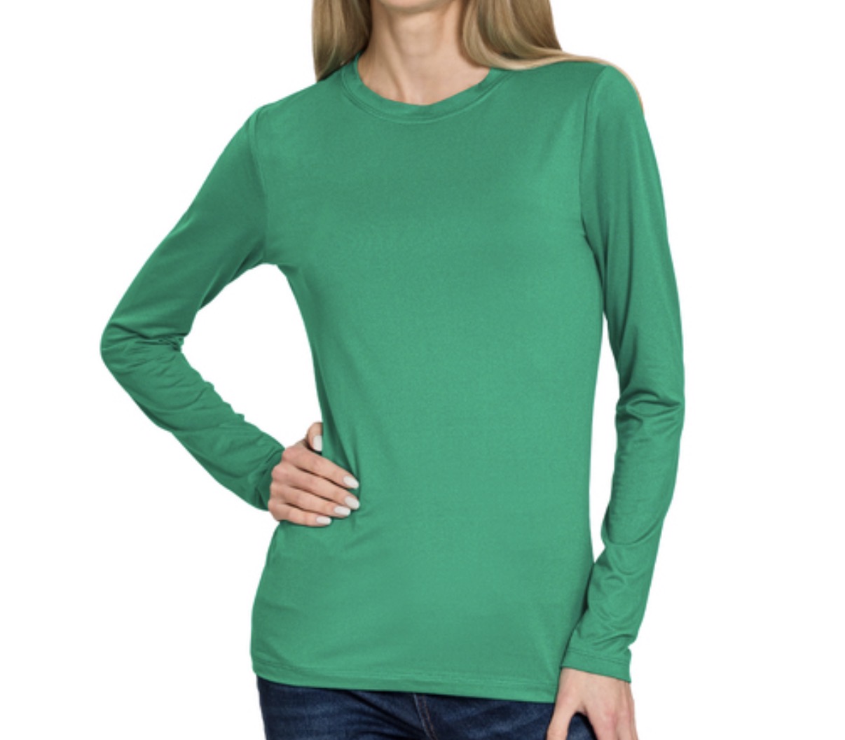 Crewneck Long Sleeve, Kelly Green