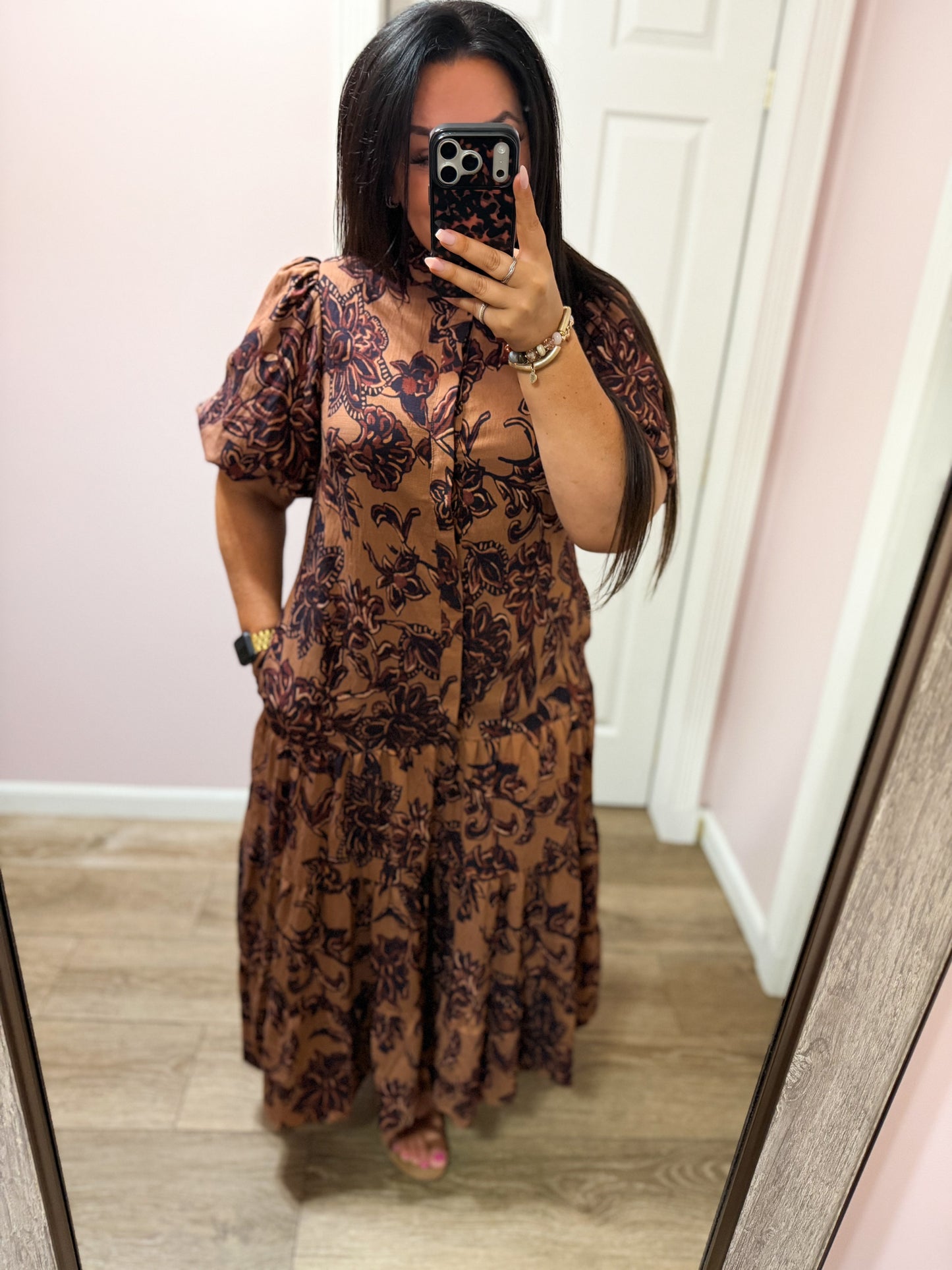 Country Drive Floral Maxi Dress