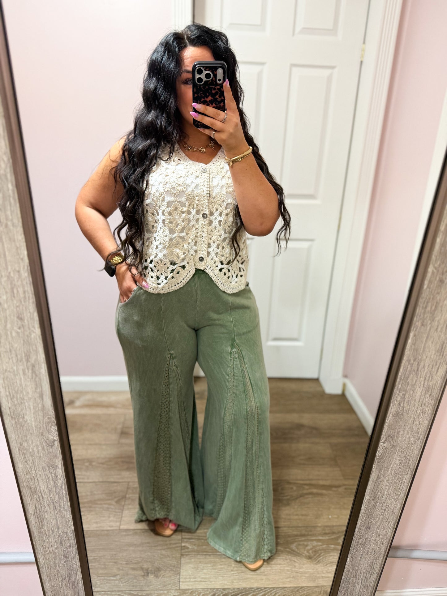 Boho Breeze Lace Flare Pants