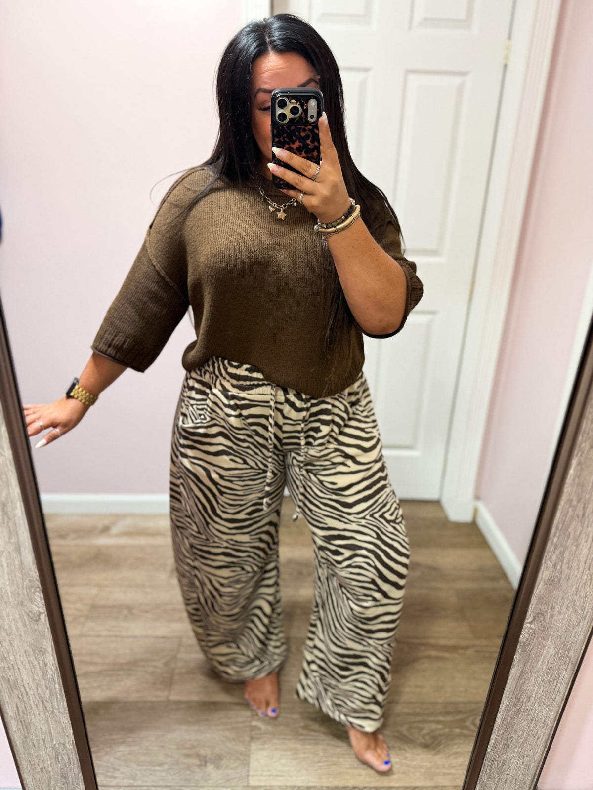 Last Minute Plans Zebra Print Pants