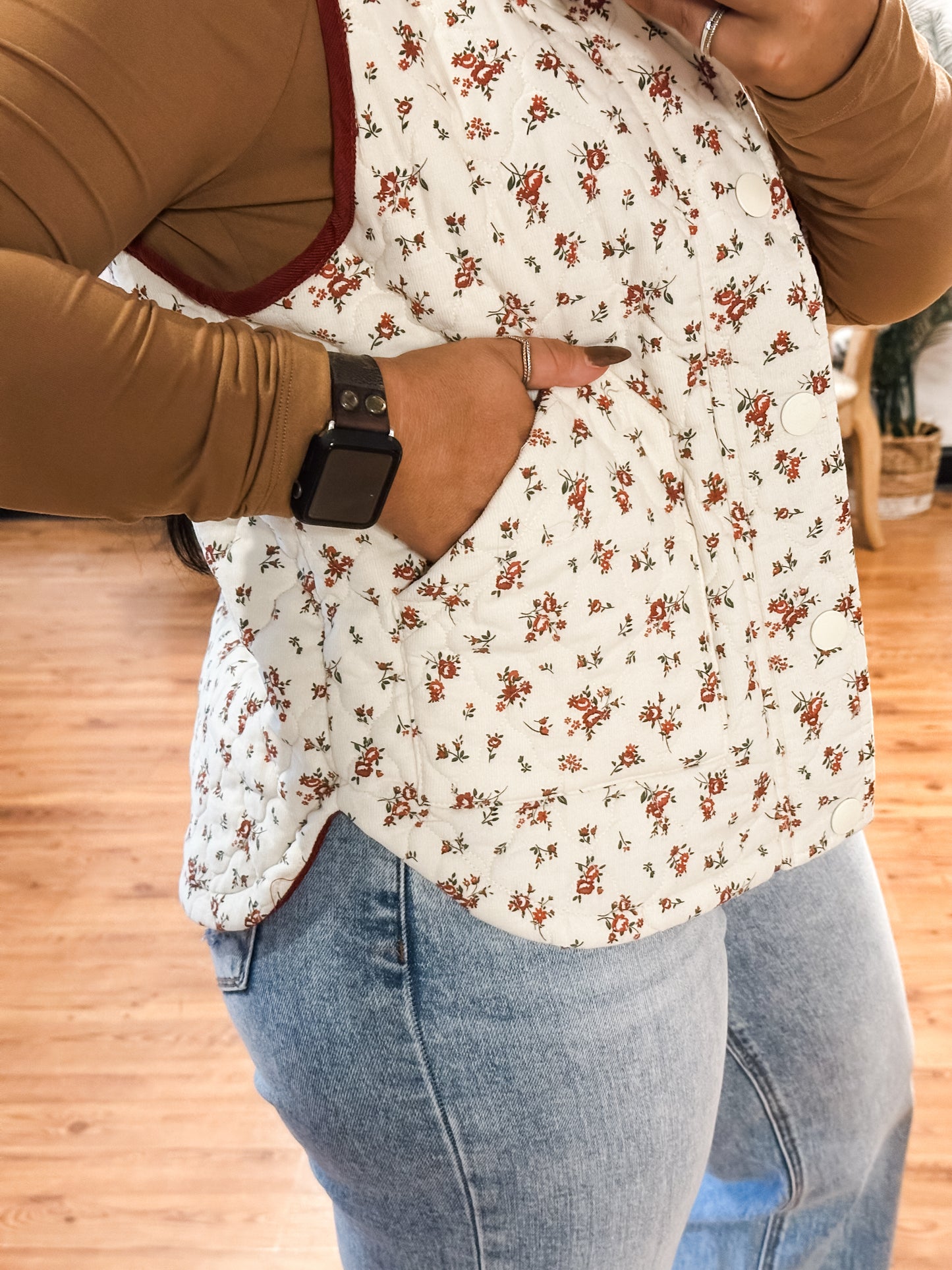 Floral Quilted Vest