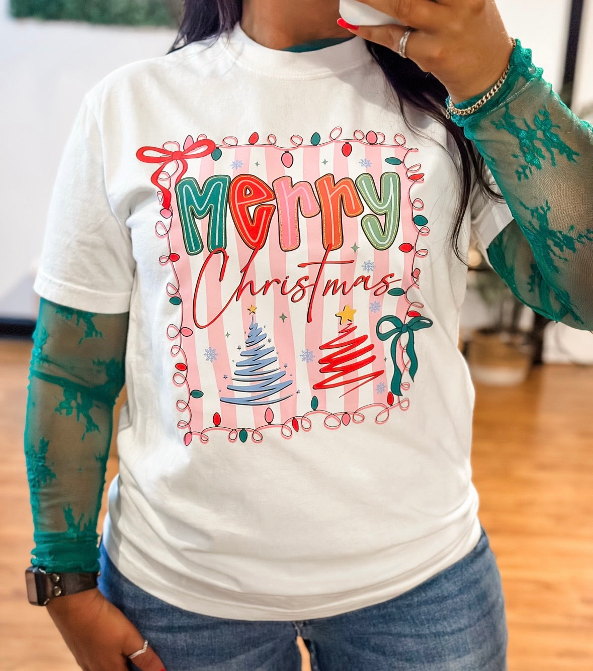 Coquette Merry Christmas Tee