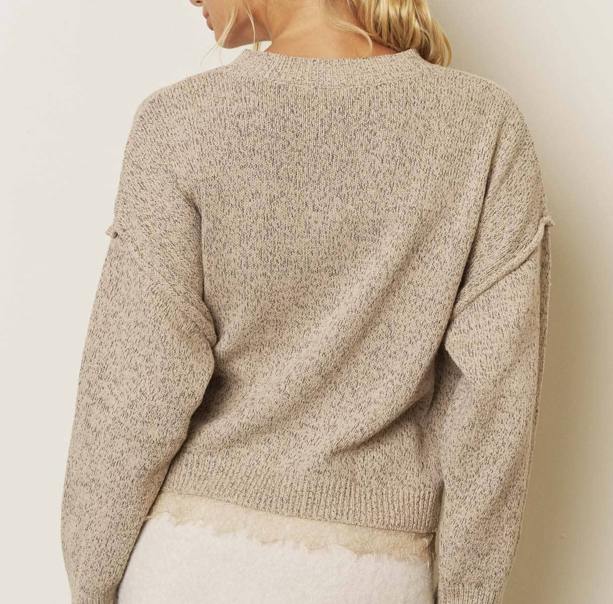 Lace Trim Button Down Cardigan