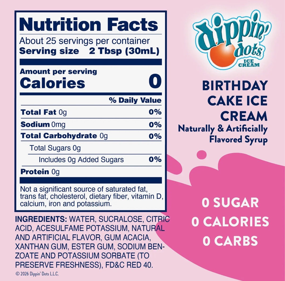 Dippin’ Dots Birthday Cake Ice Cream Syrup