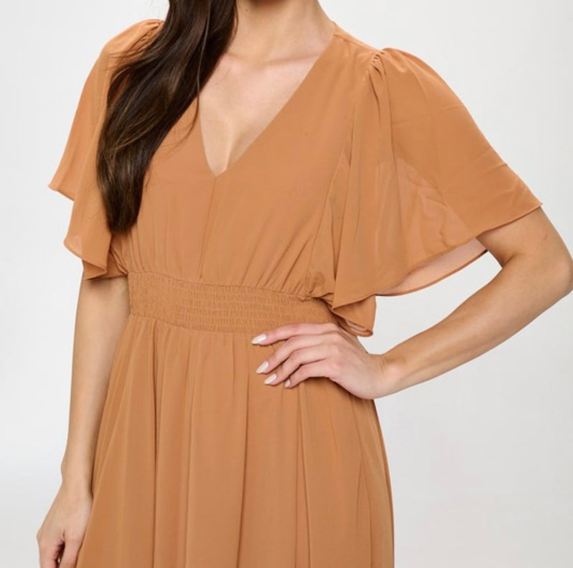 Front Slit High-Low Maxi Dress