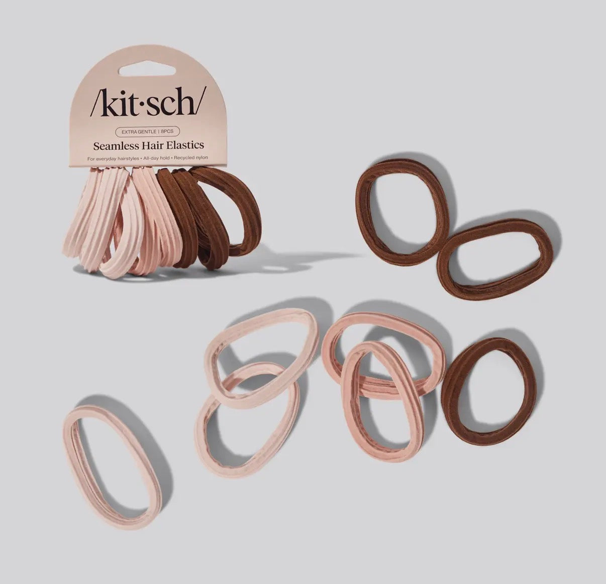 Recycled Seamless Hair Elastics 8PC Set