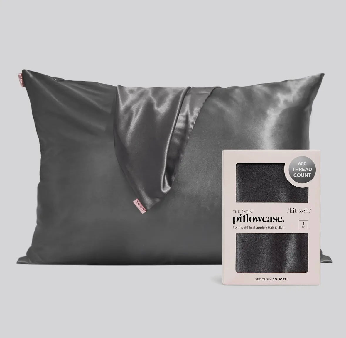 Satin Pillowcase, Charcoal