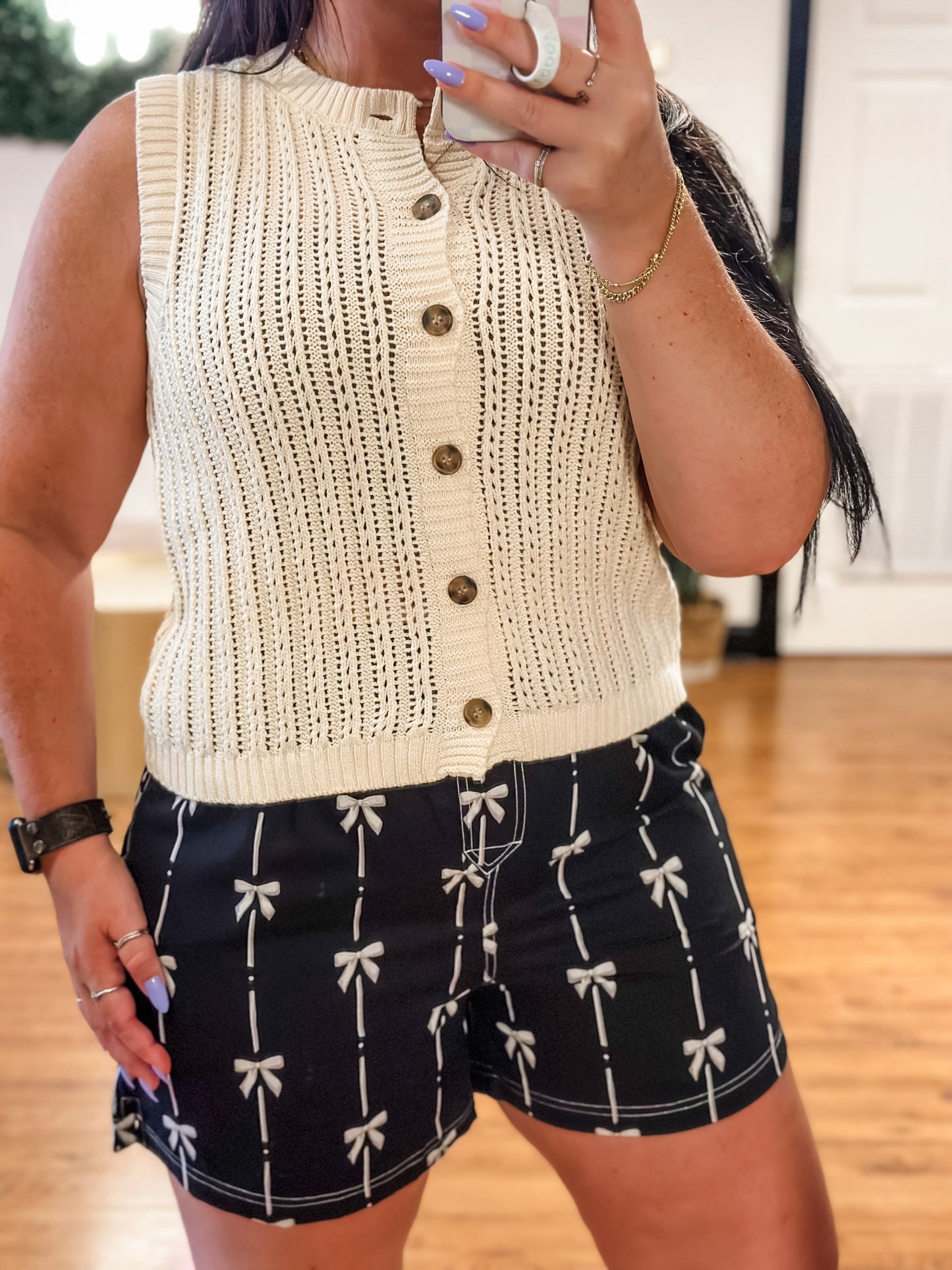 Sleeveless Knit Cardigan Vest