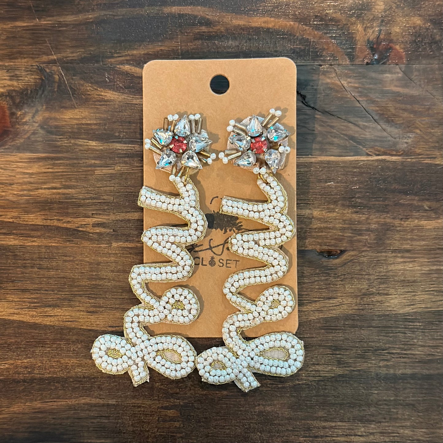 “mrs” Beaded Earrings