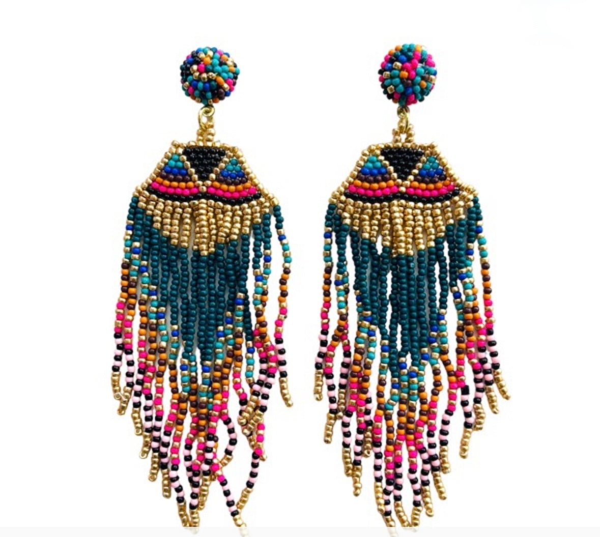 Beaded Fringe Earrings