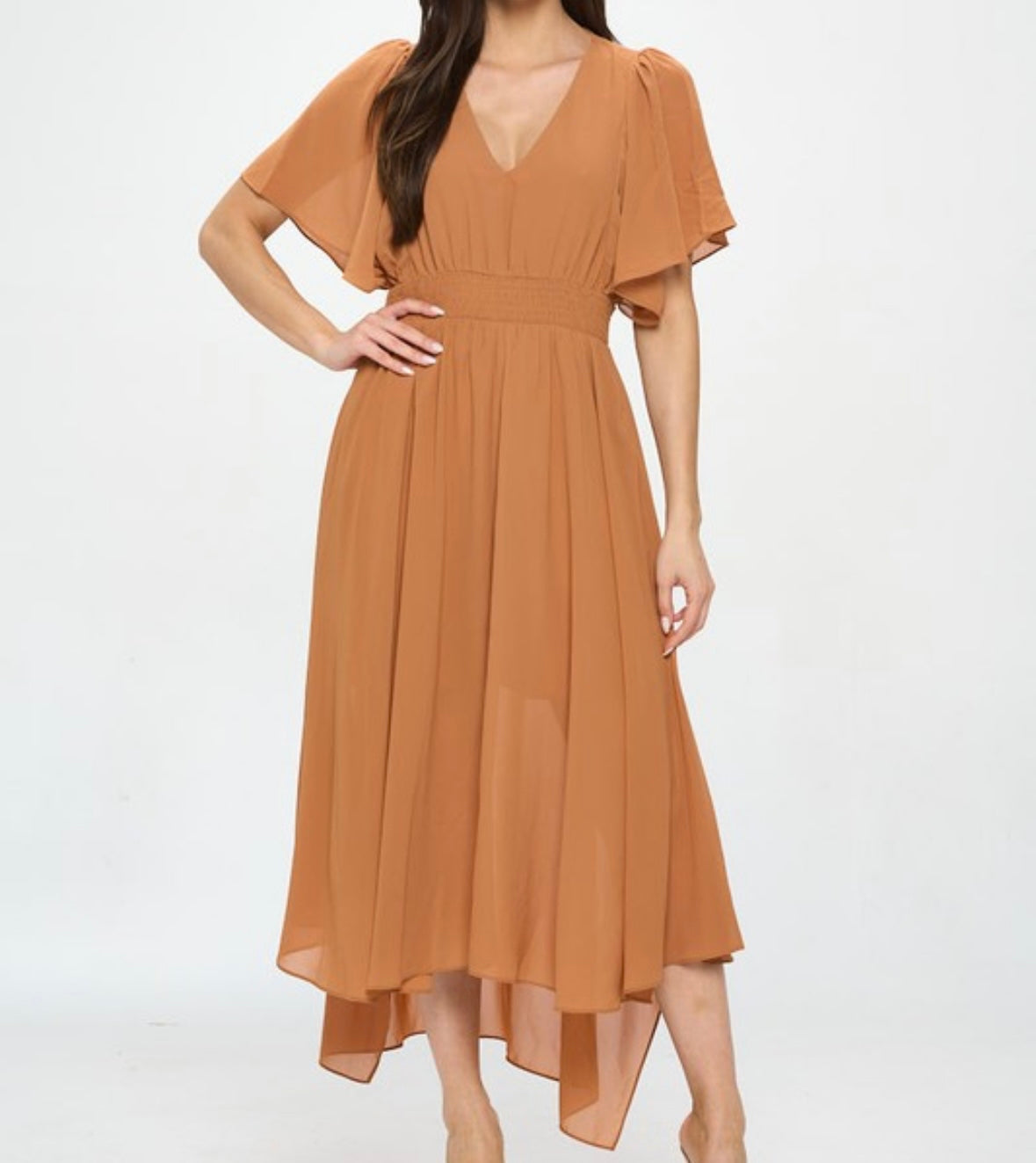 Front Slit High-Low Maxi Dress