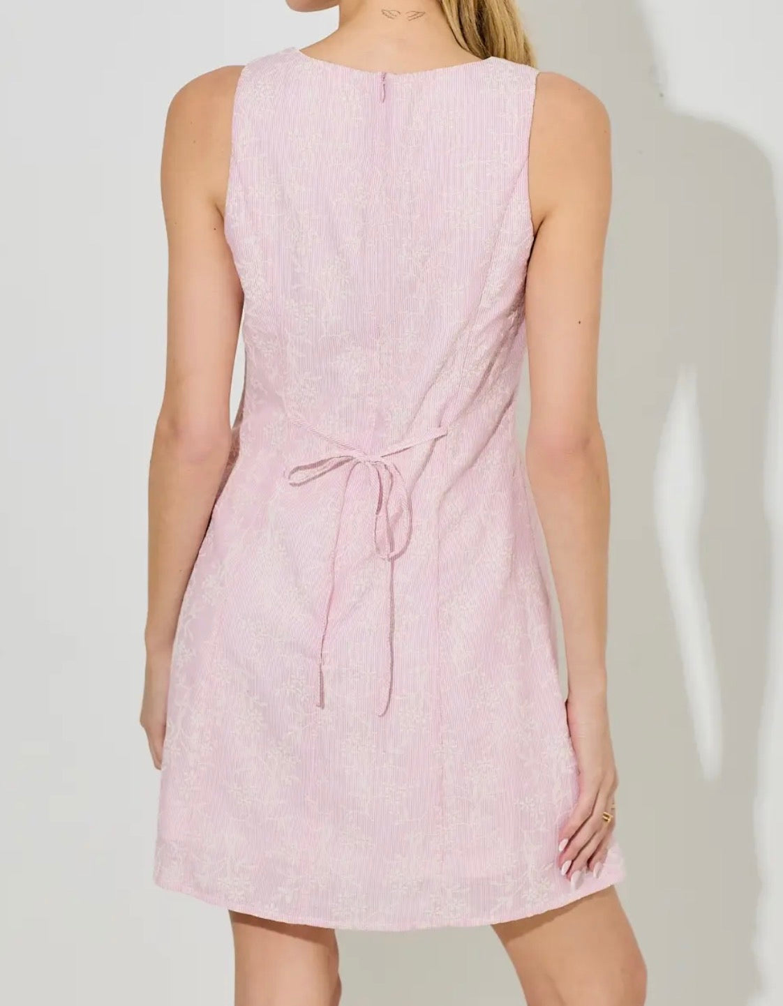 Textured Floral Mini Dress