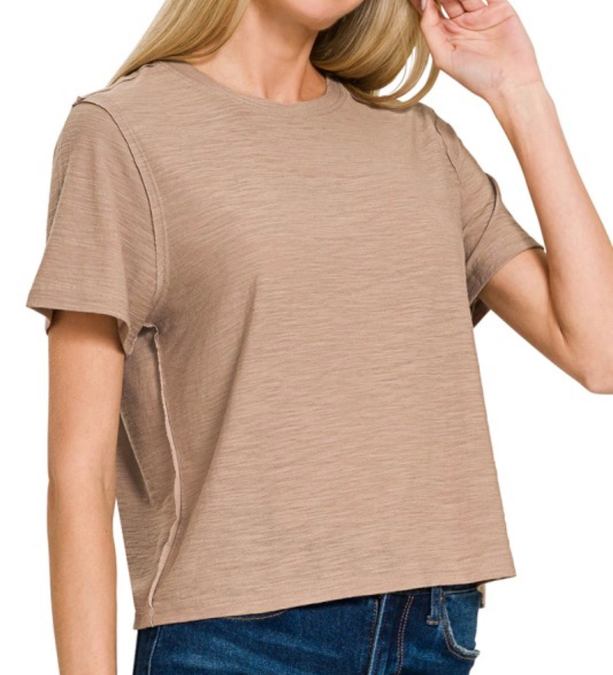 Carefree Slub Tee, Beige