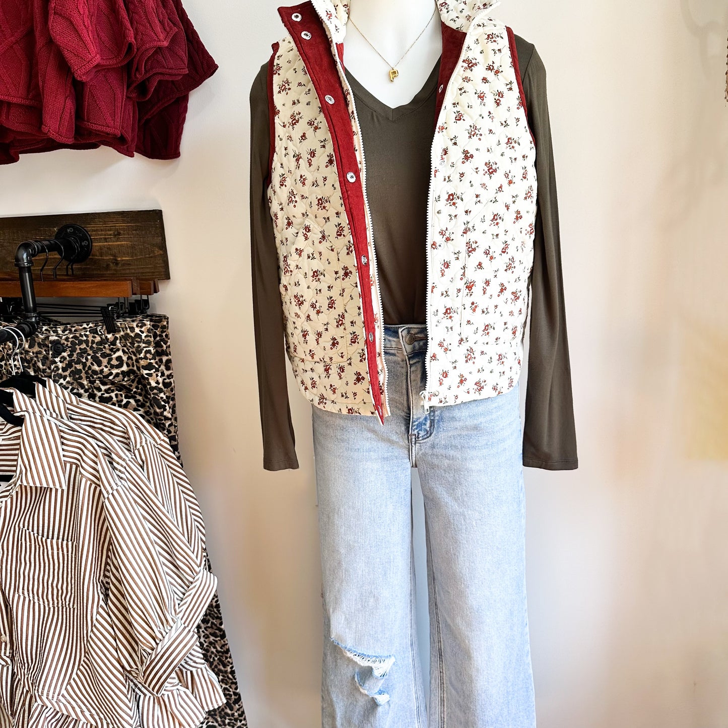 Floral Quilted Vest