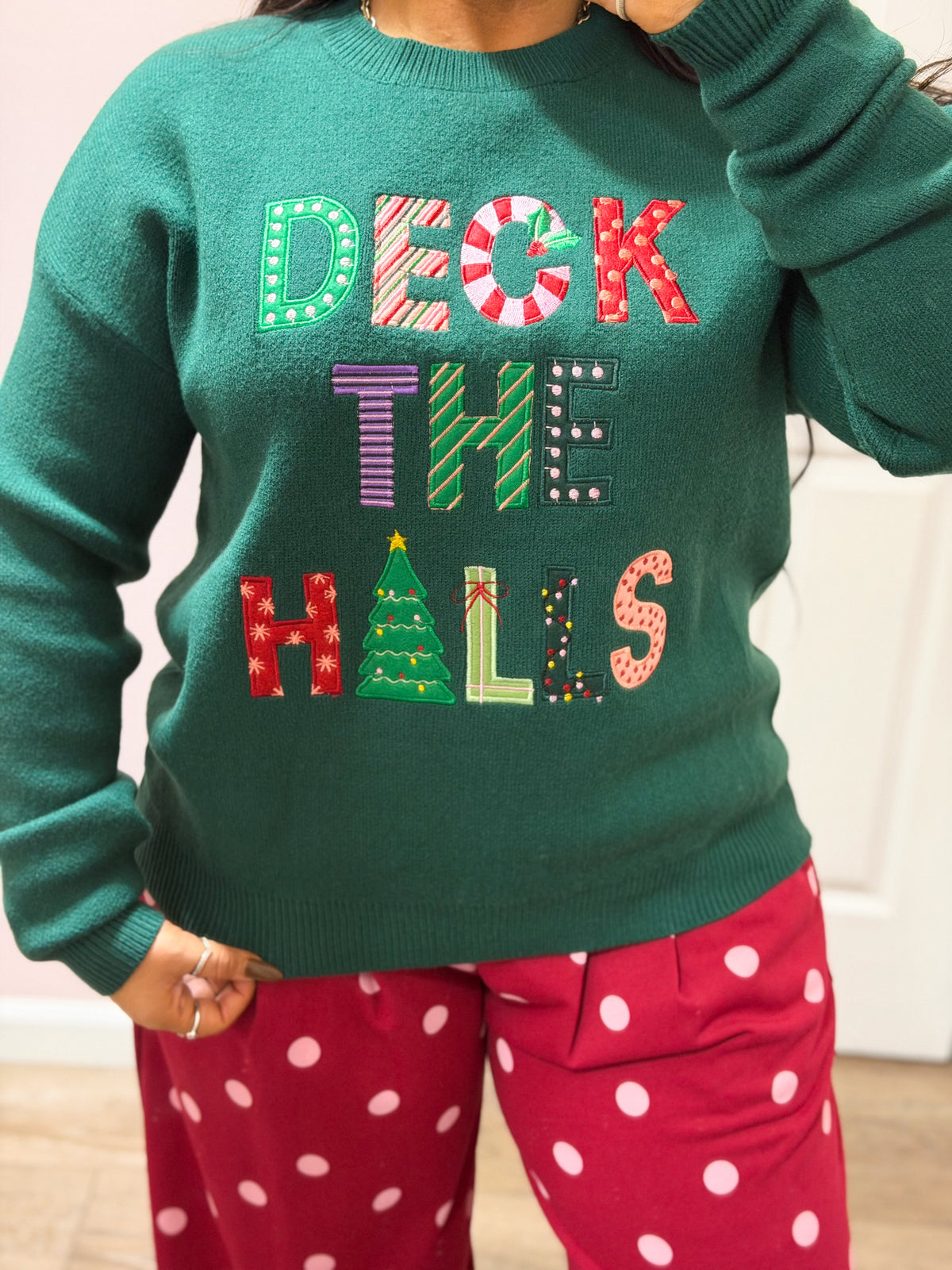 Deck the Halls Patchwork Sweater