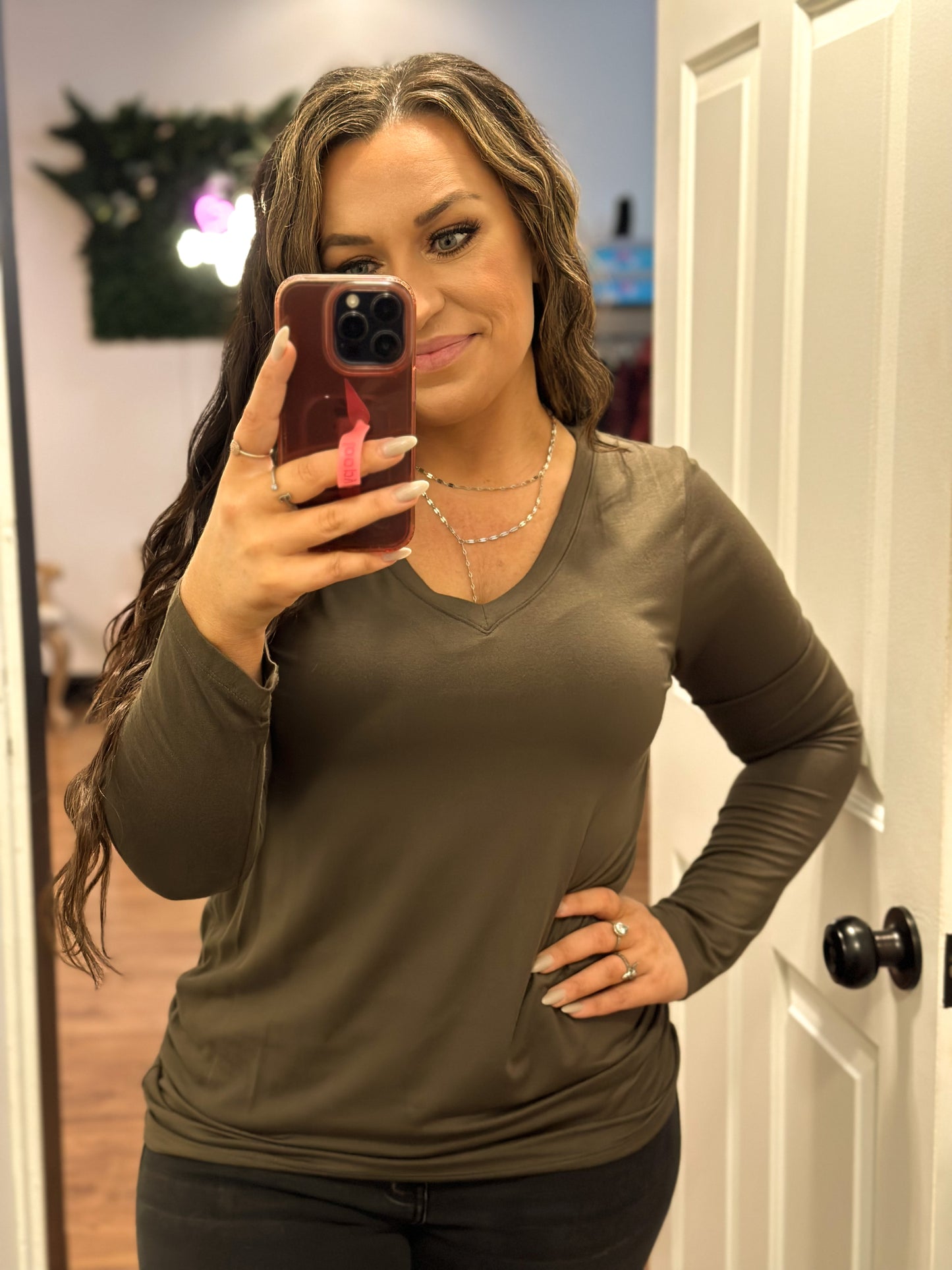 Long Sleeve V-Neck Tee