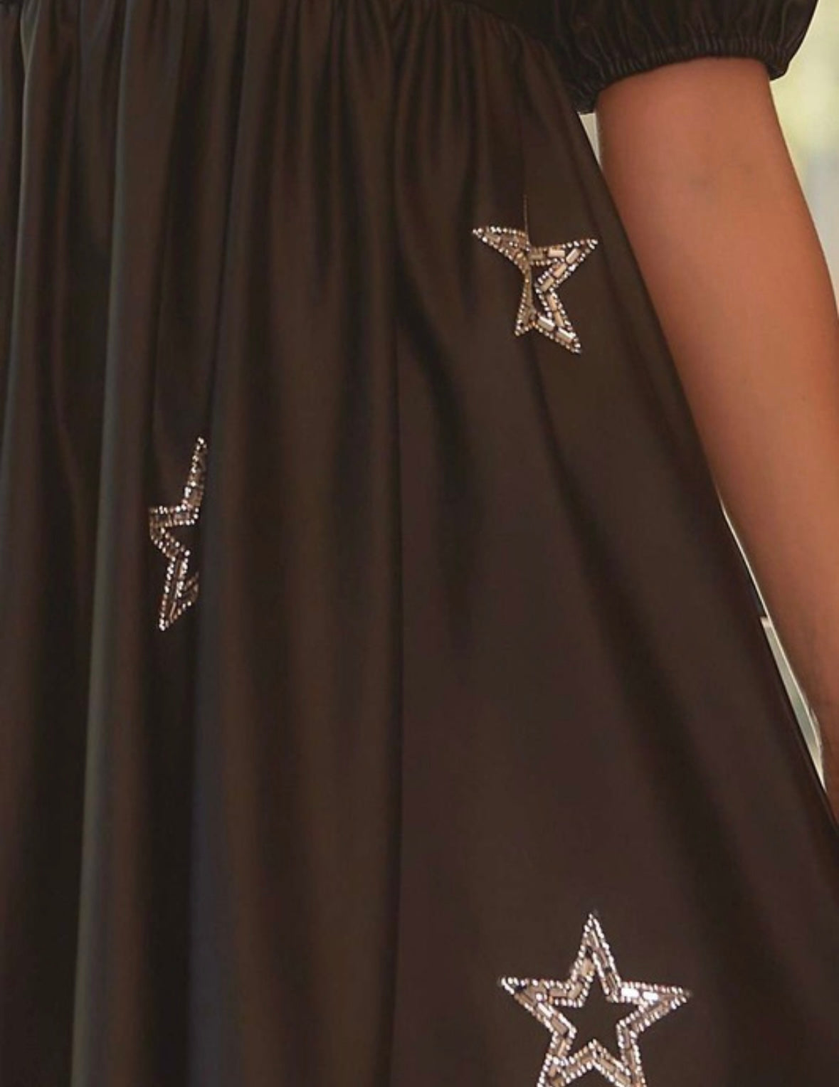 Star Patch Faux Leather Dress