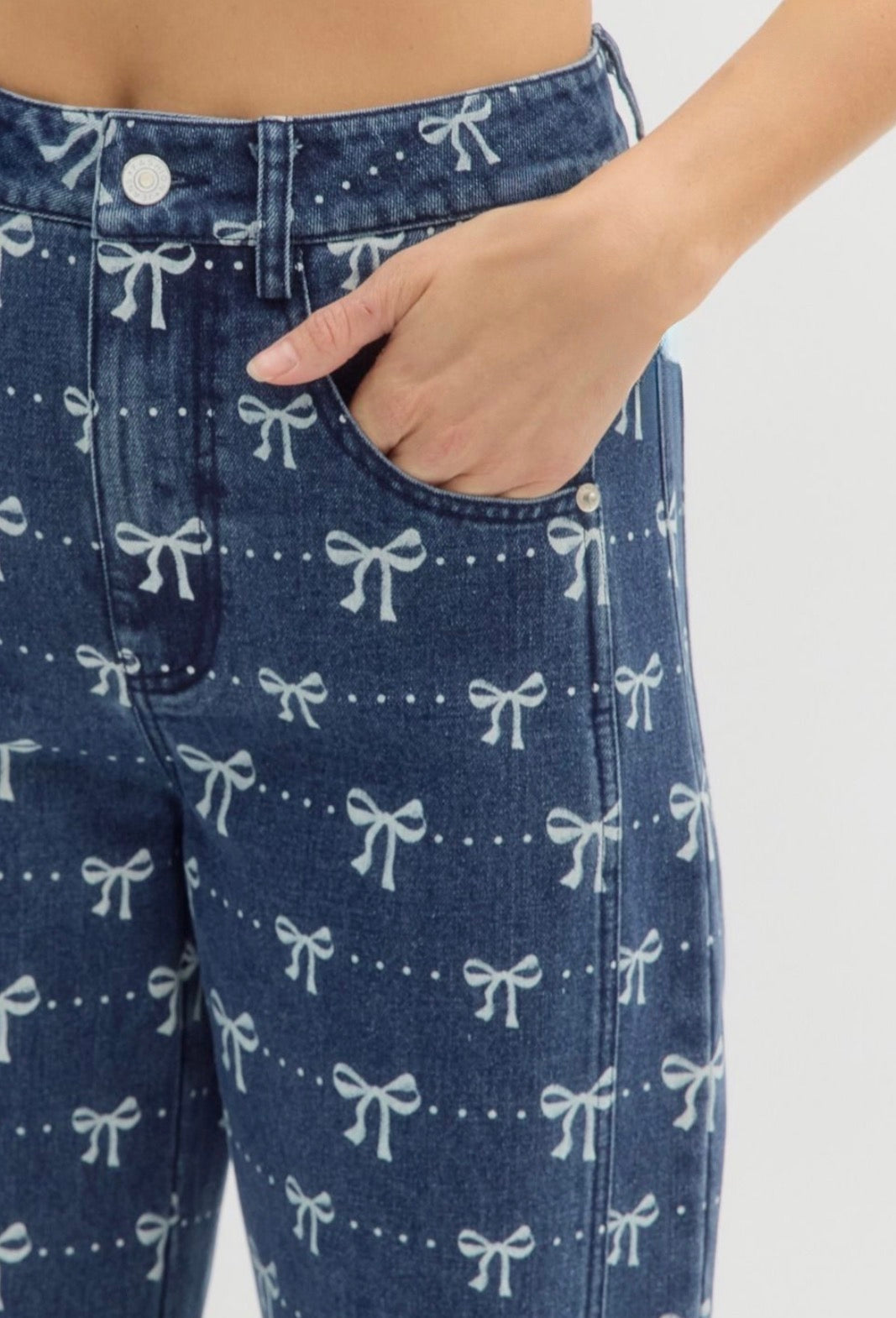 Just Right Bow Print Jean