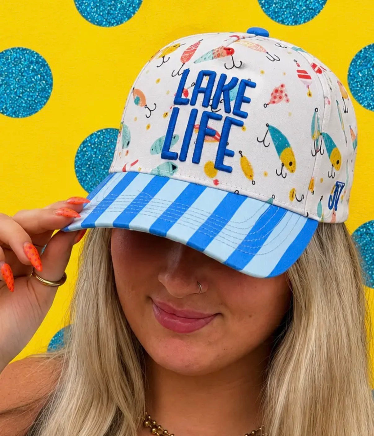Lake Life Striped Bill Hat