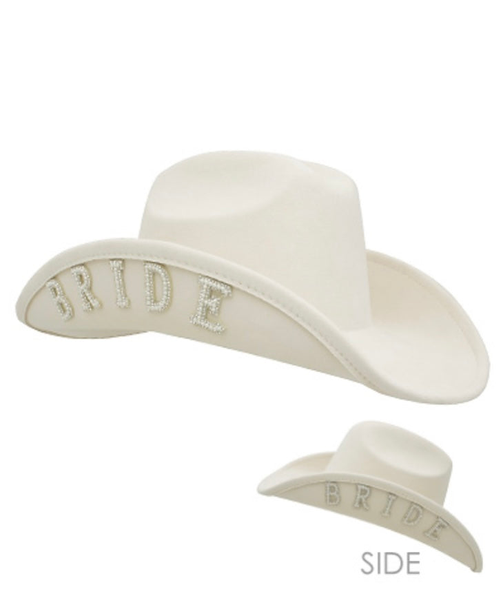 Pearl/Rhinestone “BRIDE” Hat