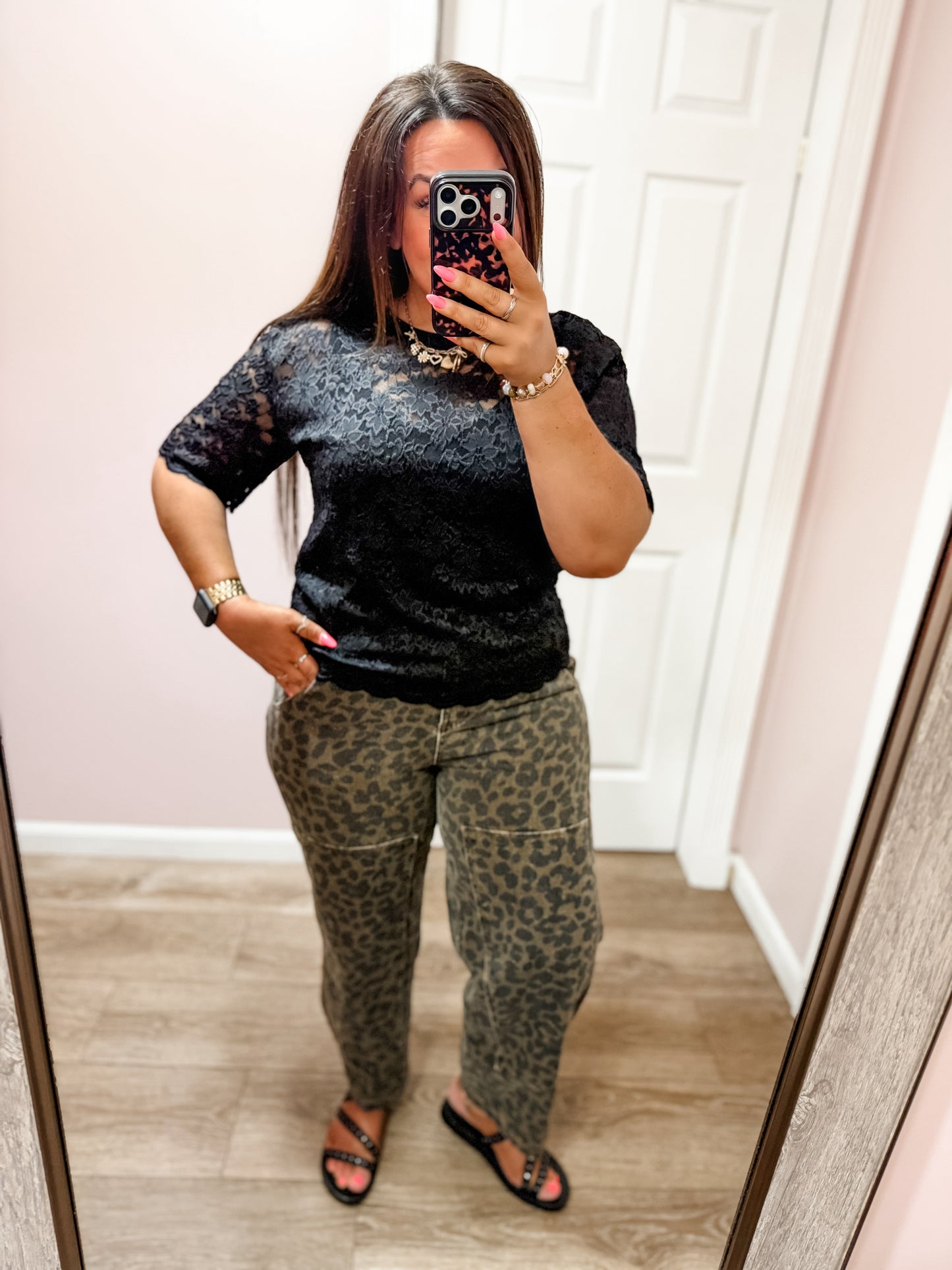 Two Tone Leopard Print Pants