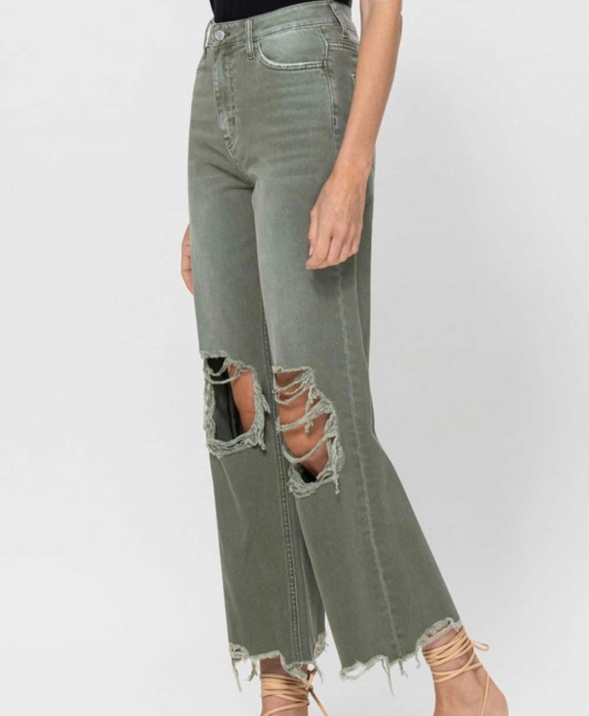 Here We Go Crop Flare Jeans