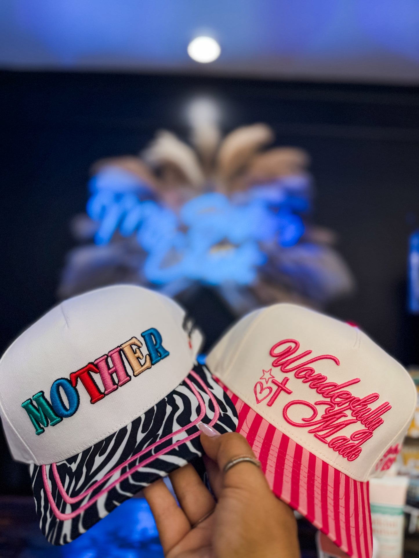 “MOTHER” Embroidered Zebra Bill Hat