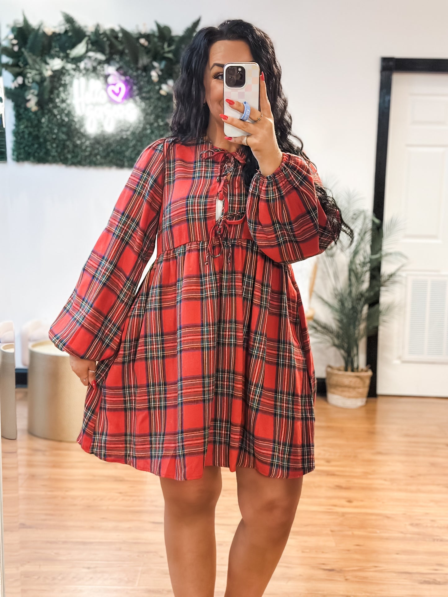Classic Christmas Plaid Dress